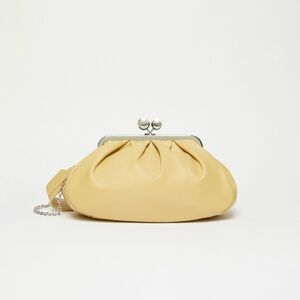 Weekend Max Mara Butter Yellow Medium Sheepskin Pasticcino Clutch